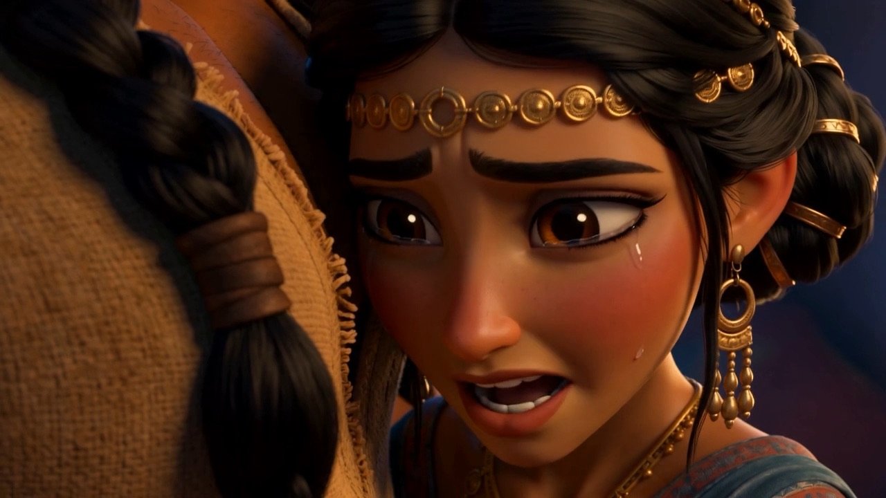 She weeps against his shoulder
