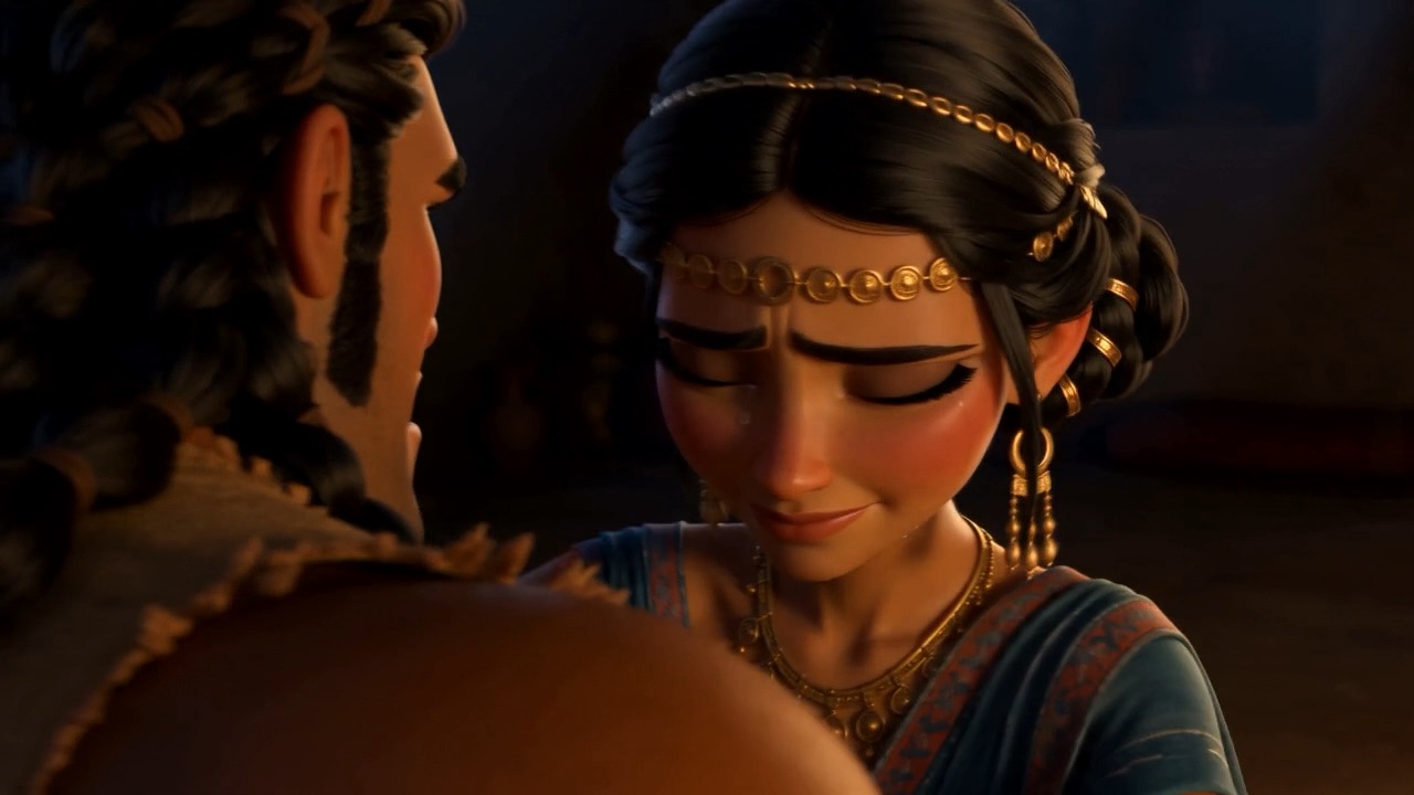 She leans on him and the seventh day arrives