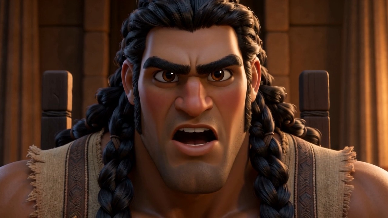 Samson roars at the table