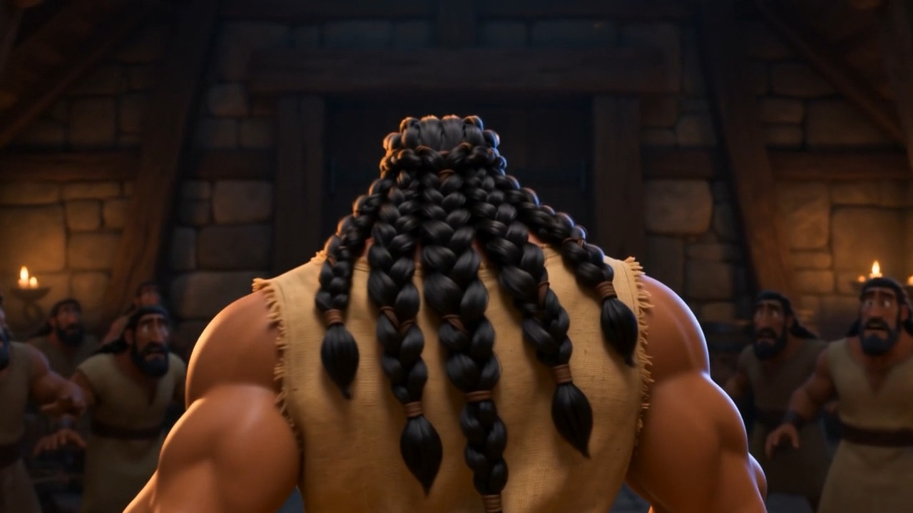 Seven braids and a back walking away