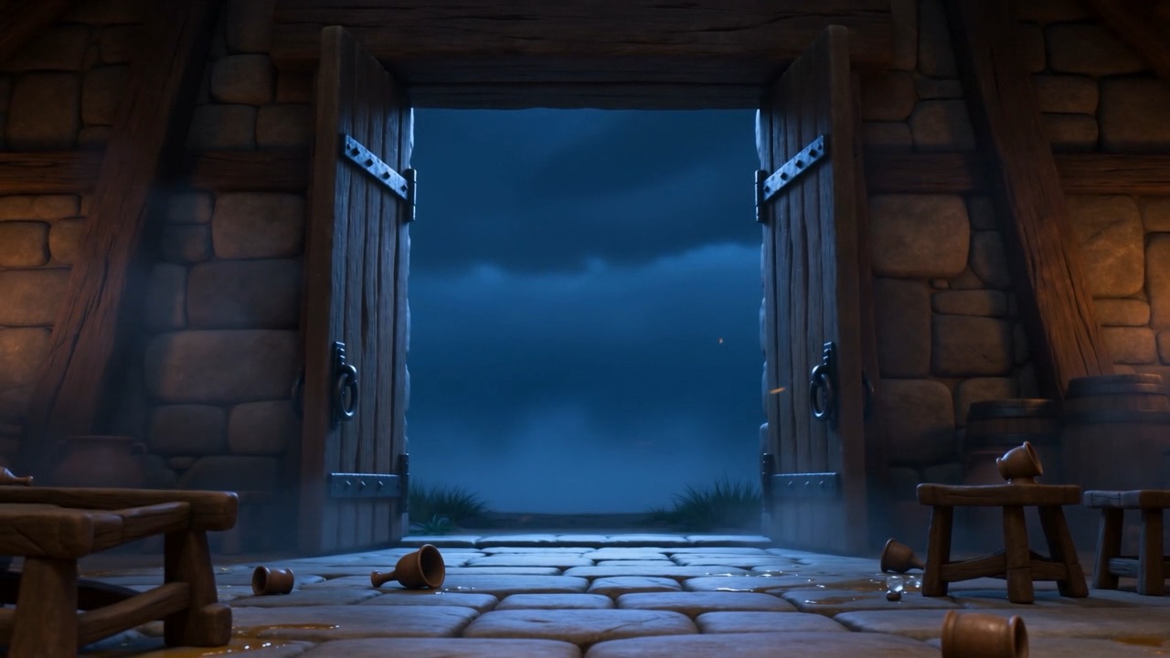 An empty doorway, and nobody following