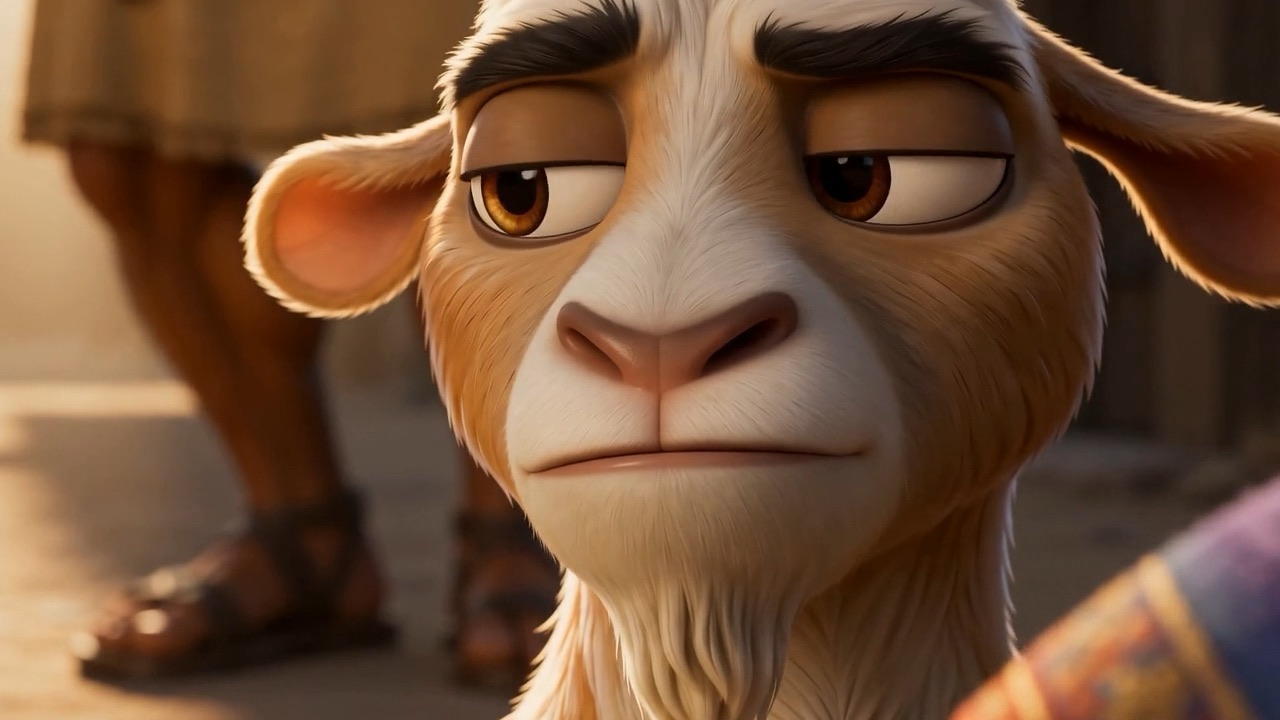 The goat's face: entirely unimpressed by all of this