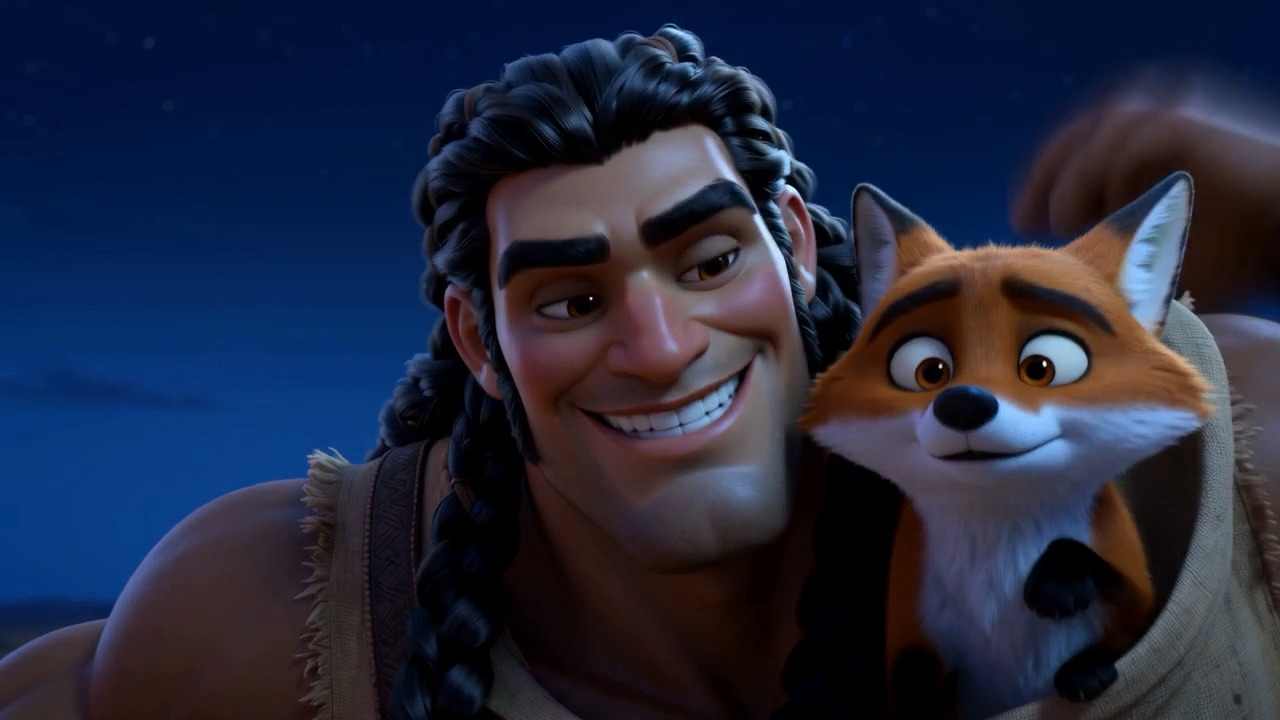 Samson and a very unimpressed fox, cheek to cheek
