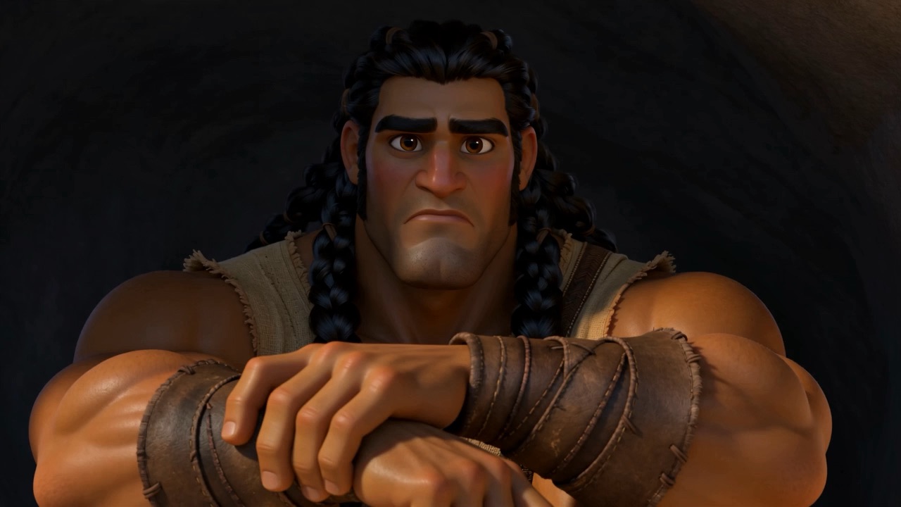 He waits for them with his arms folded