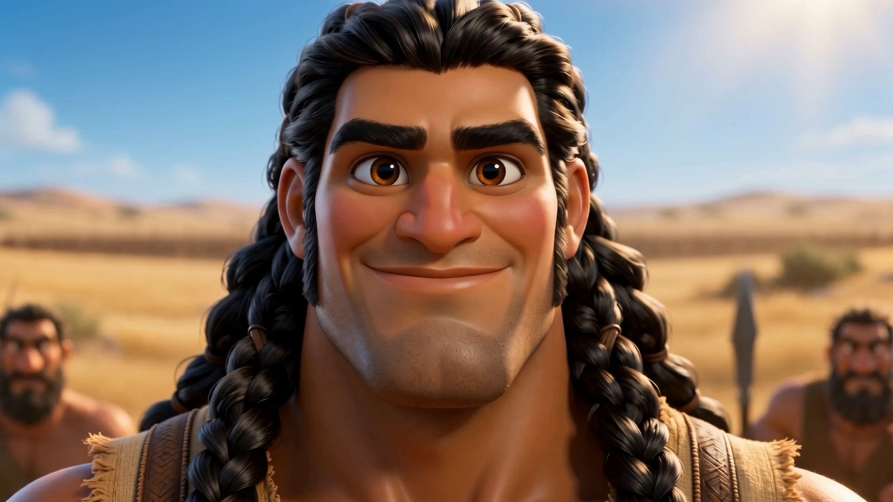Samson smiles slightly