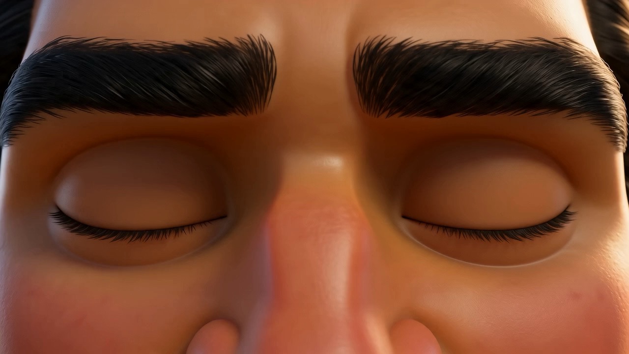 He closes his eyes