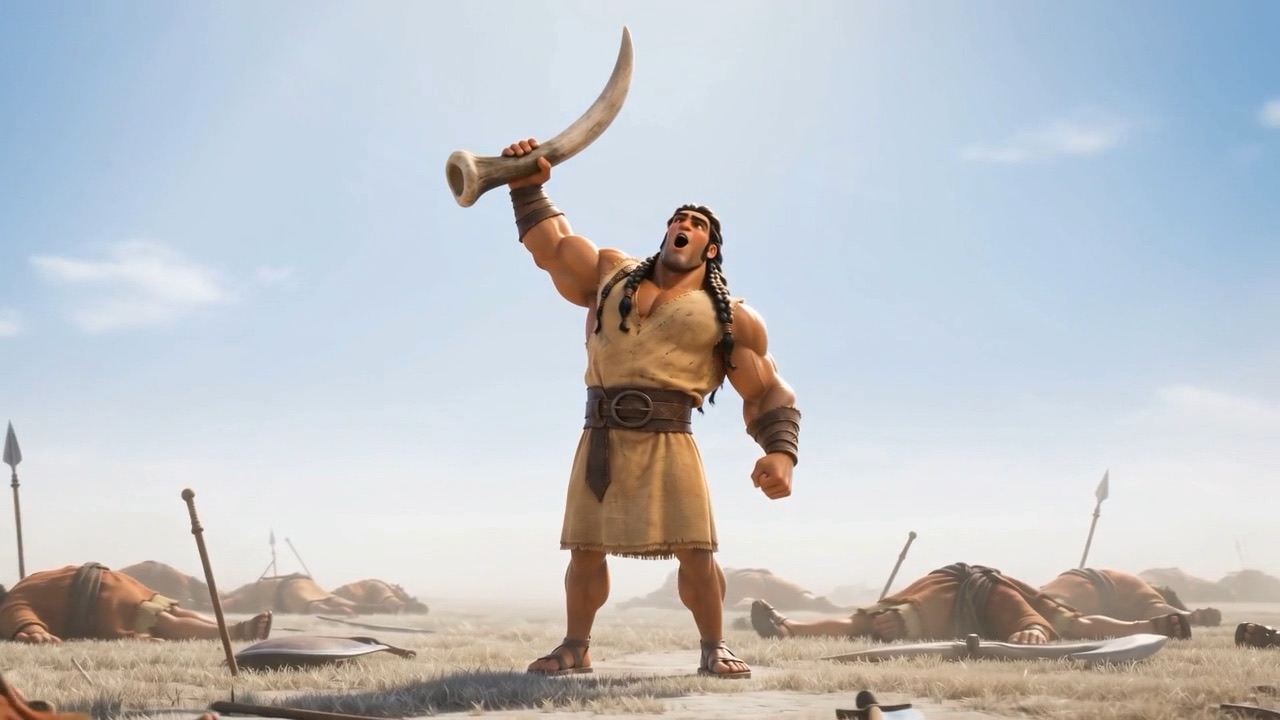 He shouts his own victory poem across the field