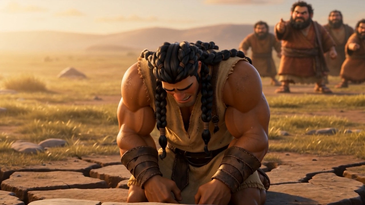 He presses his hands to a slab of rock and calls out