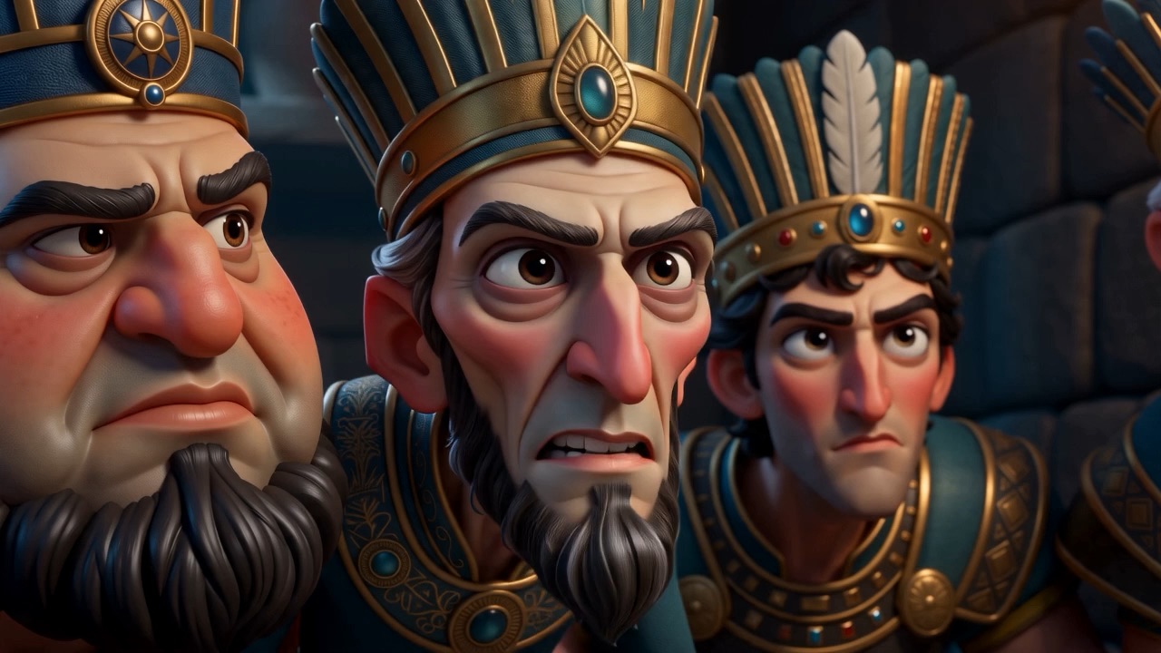 The lords of the Philistines lean in together