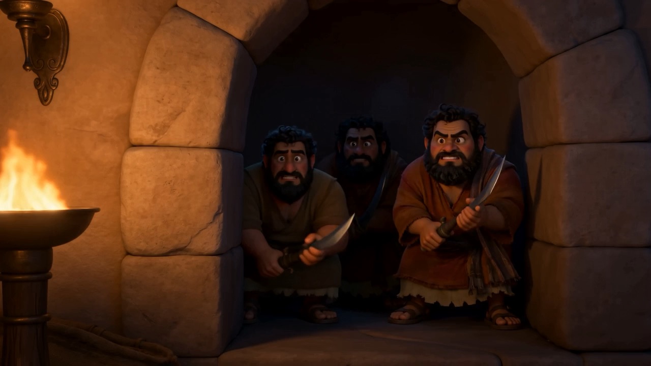 Men wait in the next room with knives