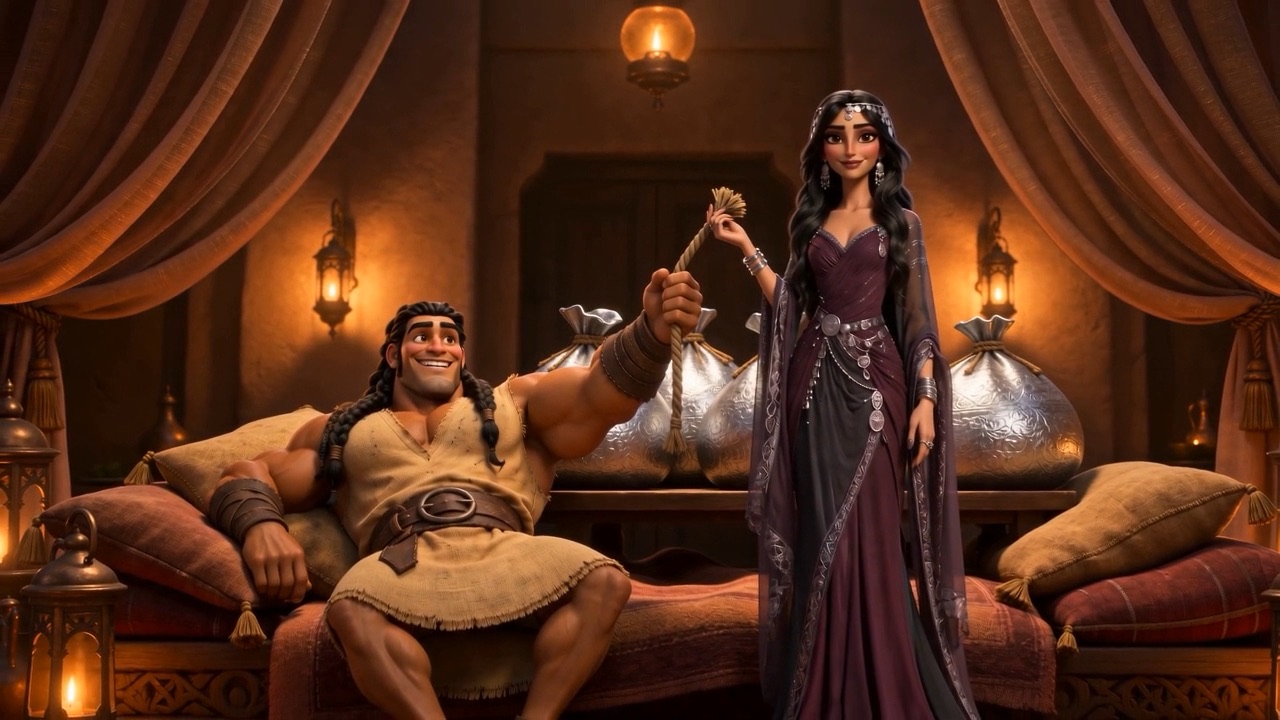 She watches him from the doorway, unreadable