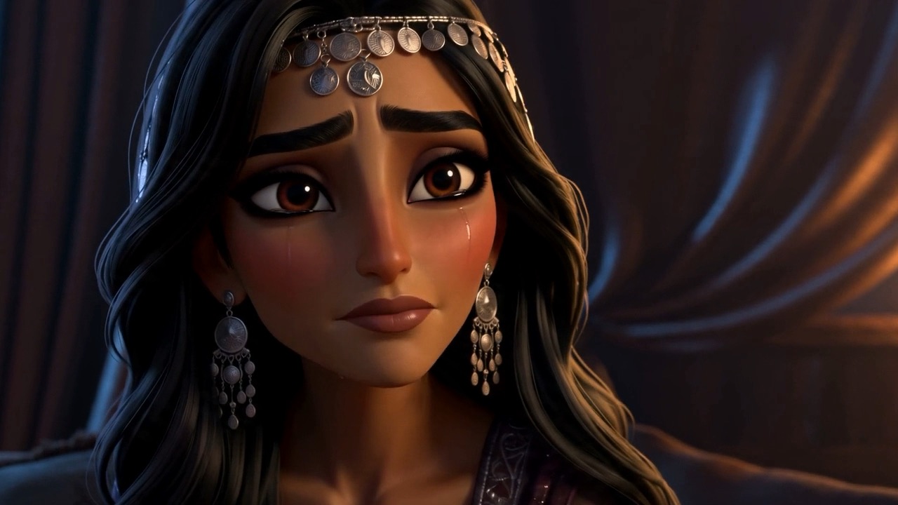 Her eyes fill — the performance and the feeling are impossible to separate