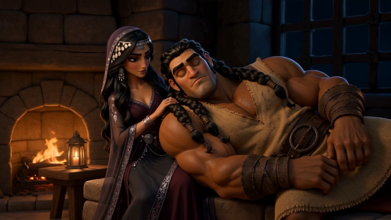 Later: he sleeps with his head on her knees