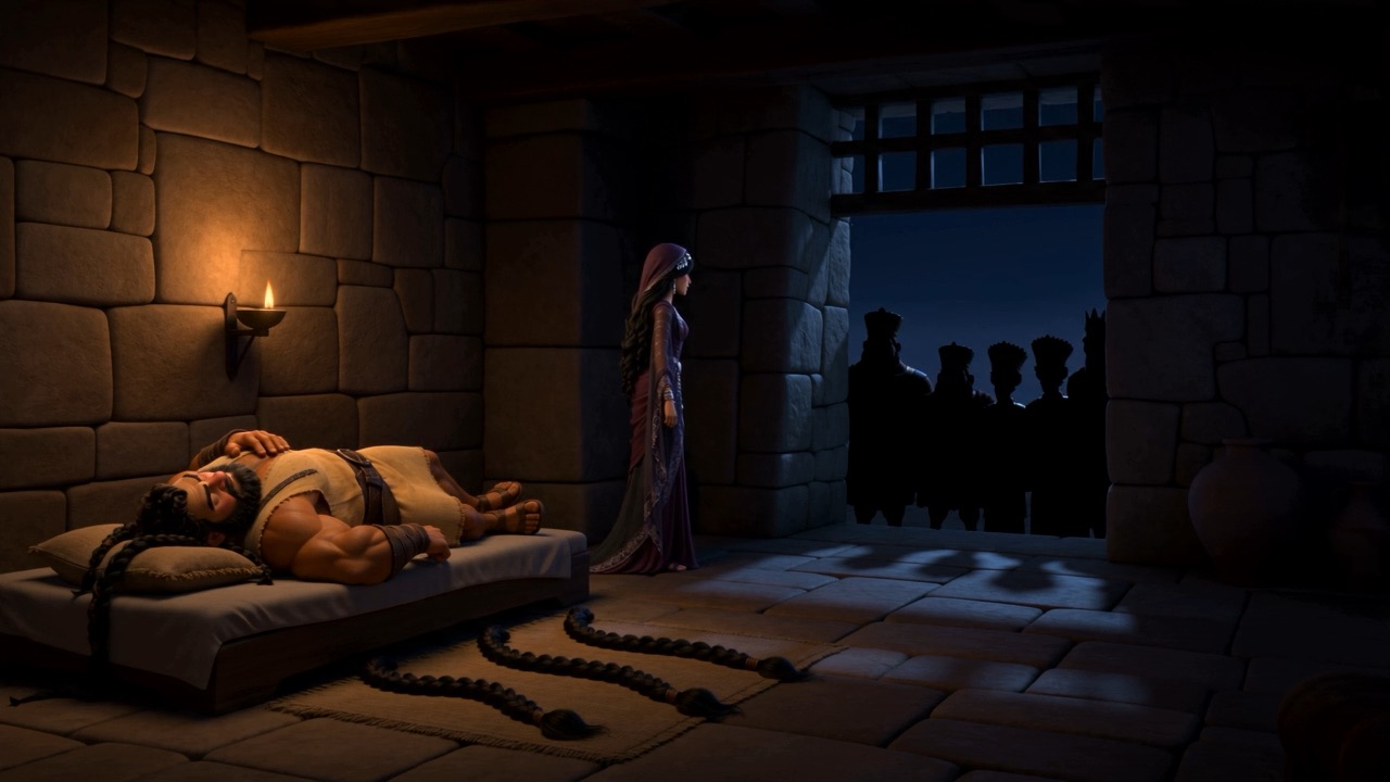 He sleeps on, shorn, the braids lying beside the bed