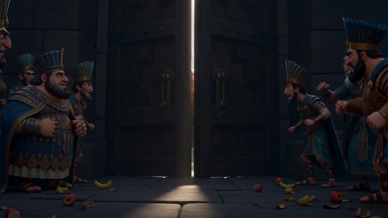 Great doors open at the end of the hall