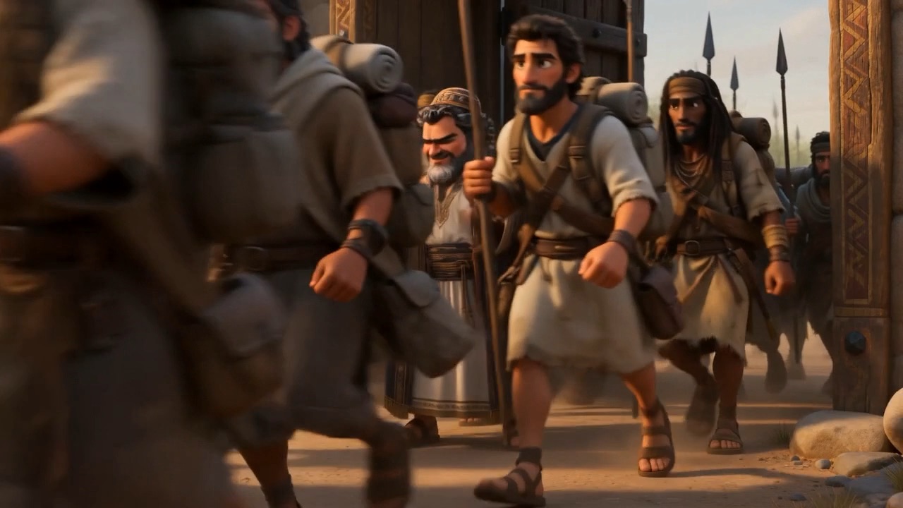 They walk off with the priest among them
