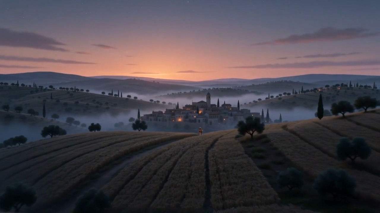 Mist lying in the furrows