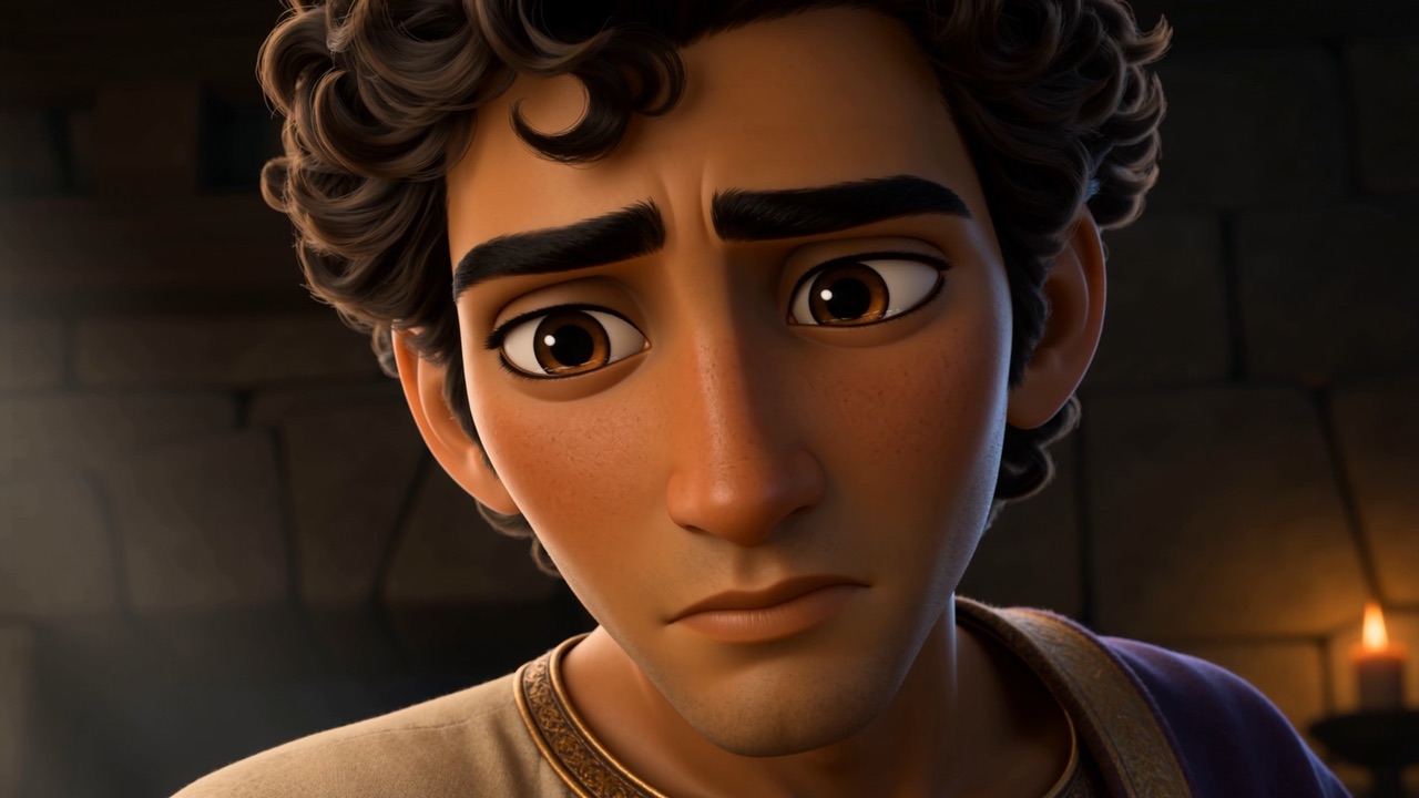 Solomon listens, solemn and very young