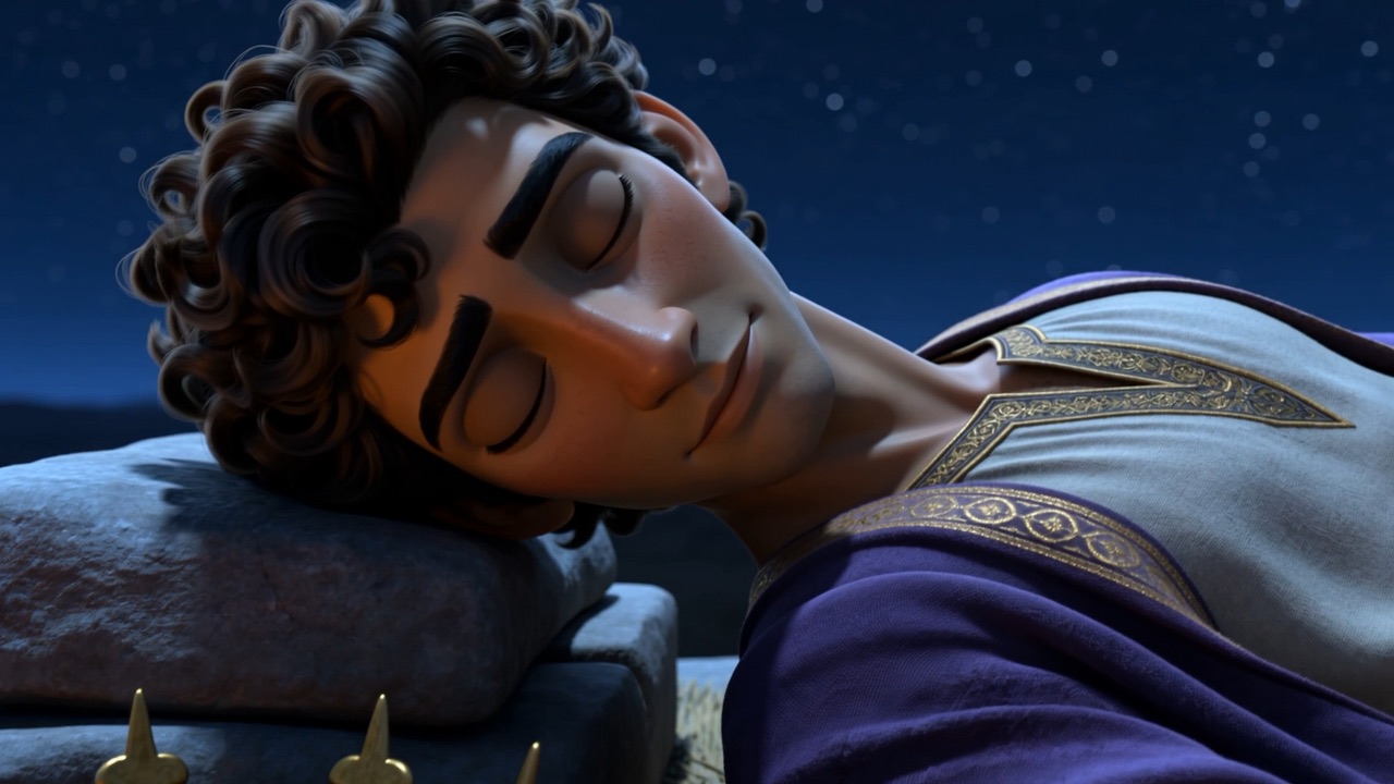The young king asleep beside it, on the high place at Gibeon