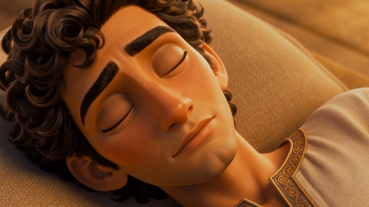 Solomon sleeps on as the light finds his face