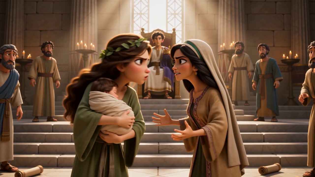 They plead over each other at the foot of the steps