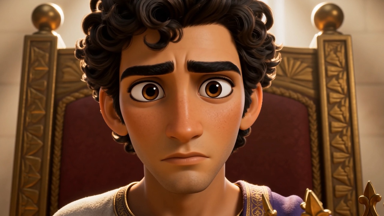 Solomon stares from the throne, entirely unprepared for this