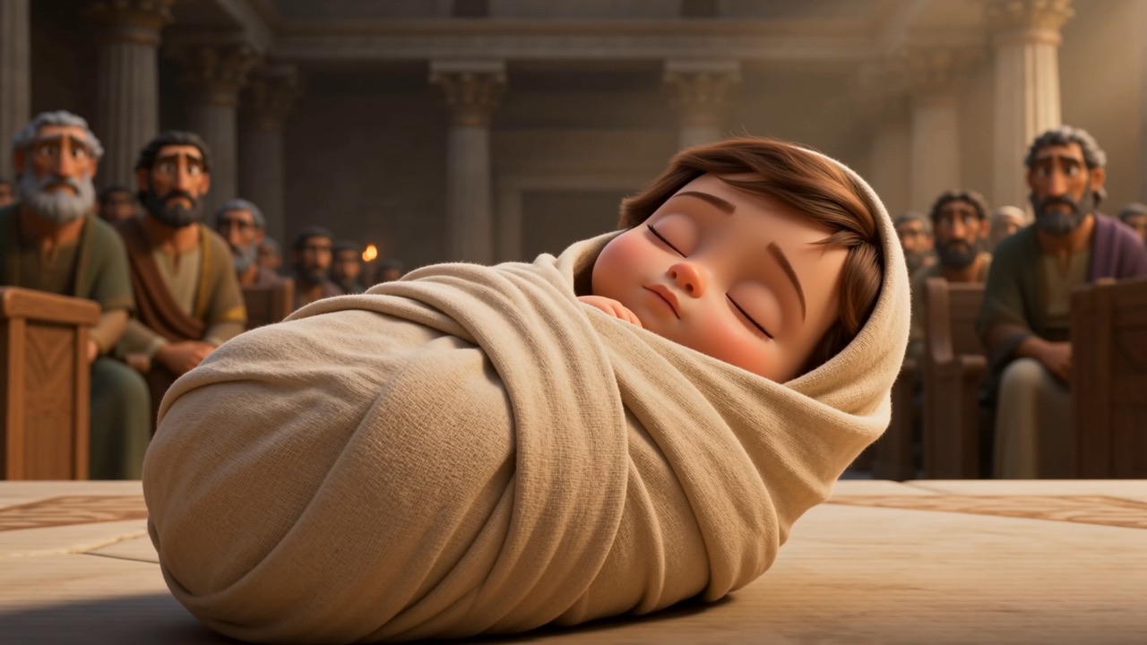 Through all of it, the baby sleeps