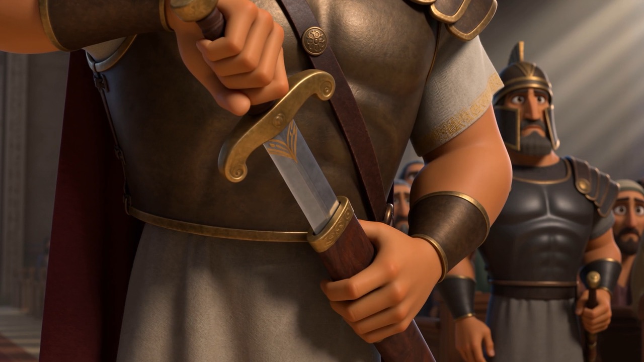 A sword is drawn in the hall