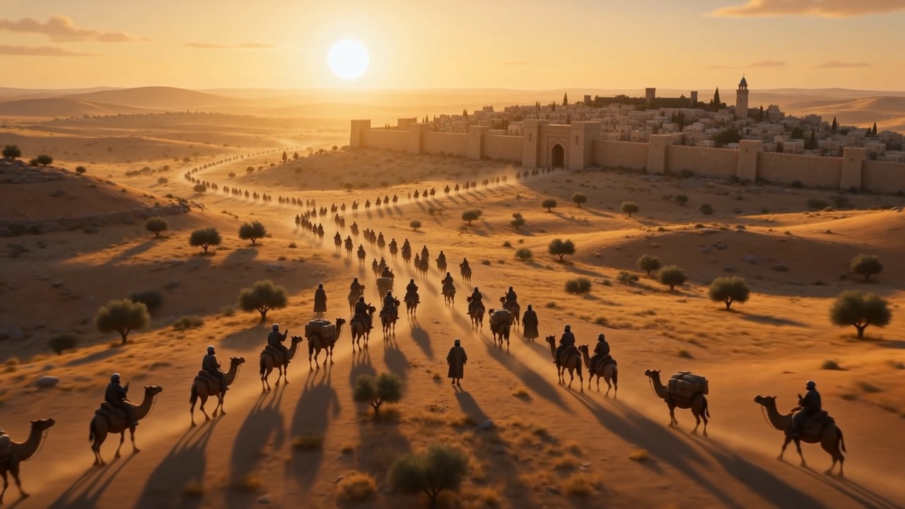 Camel caravans converge on Jerusalem from every road