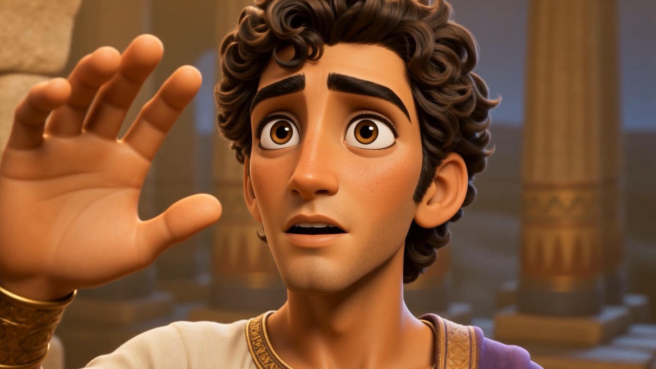 He raises a hand, awed, listening