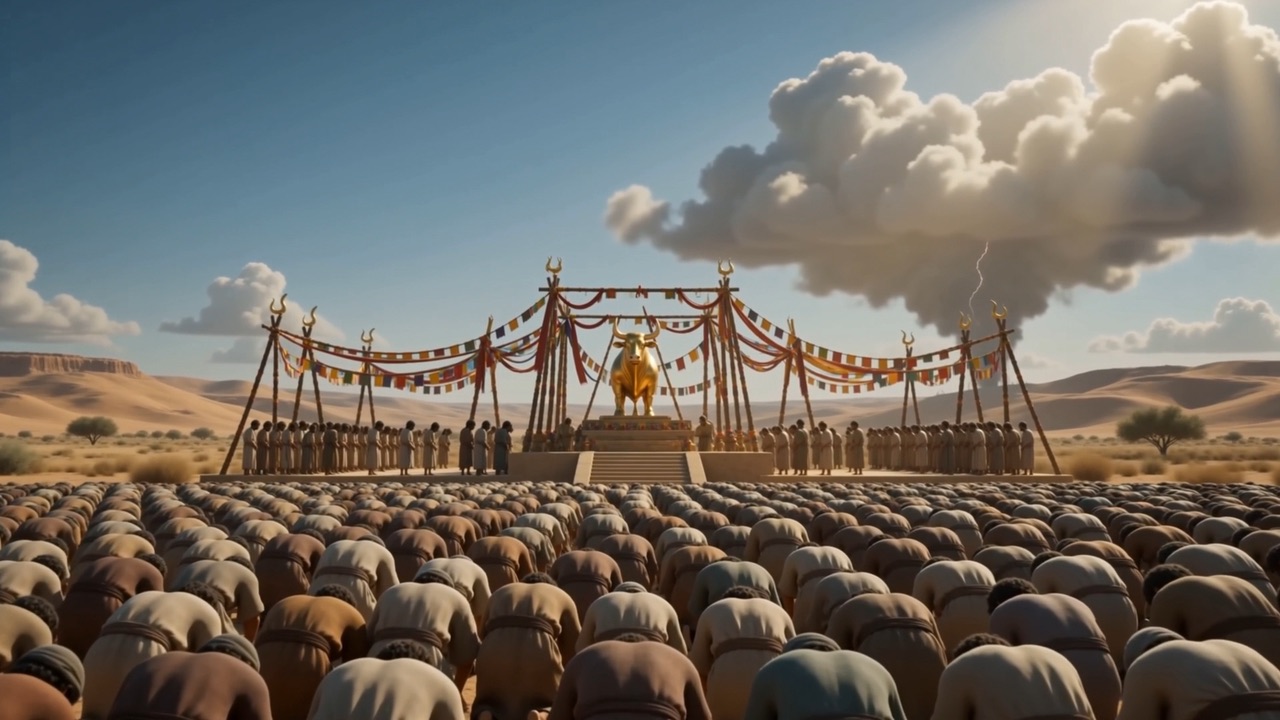 And then a whole nation bows down in the open
