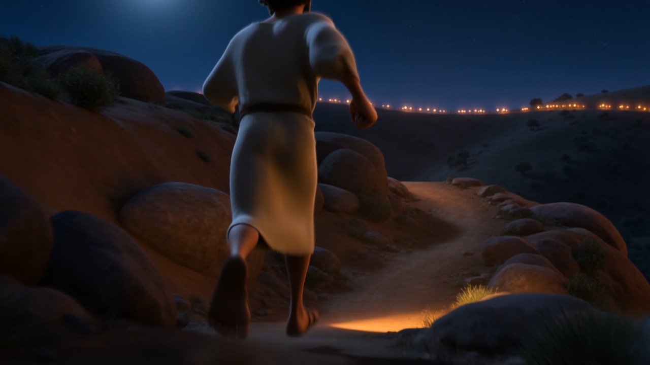 Obadiah runs the ridge road in the dark, keeping ahead of the lights