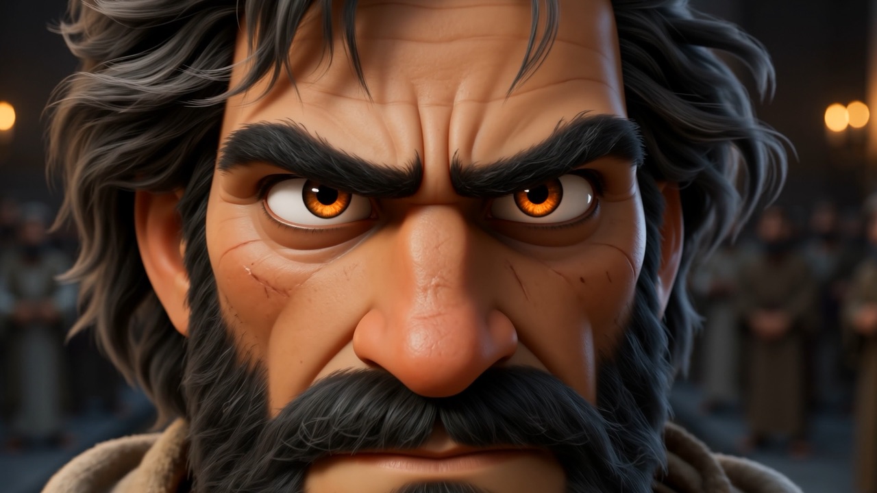 Elijah's eyes, close — no small talk in him at all