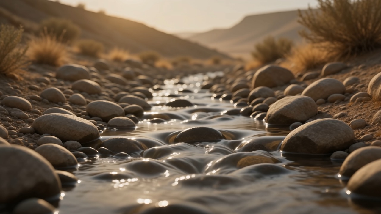 A stream still runs between the stones