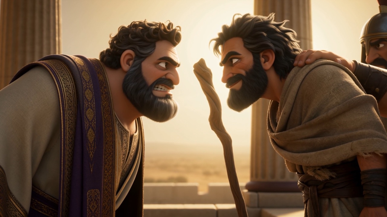 Elijah answers, staff in hand — I have not troubled Israel; you have
