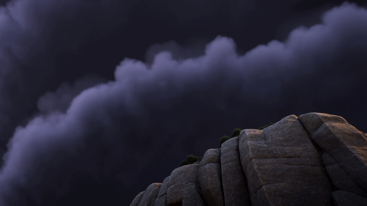 The cloud swallows the headland