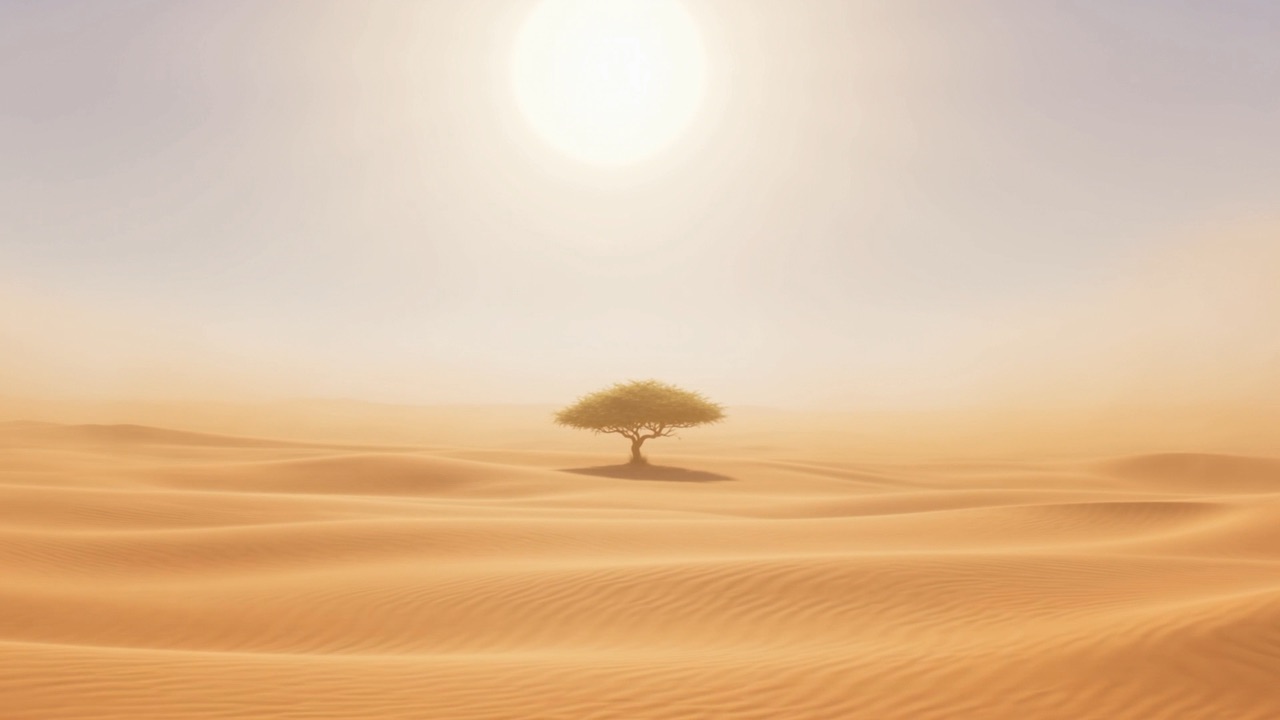 One small tree stands alone on the horizon