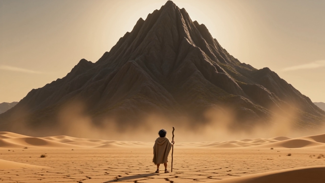 One man, one staff, one mountain