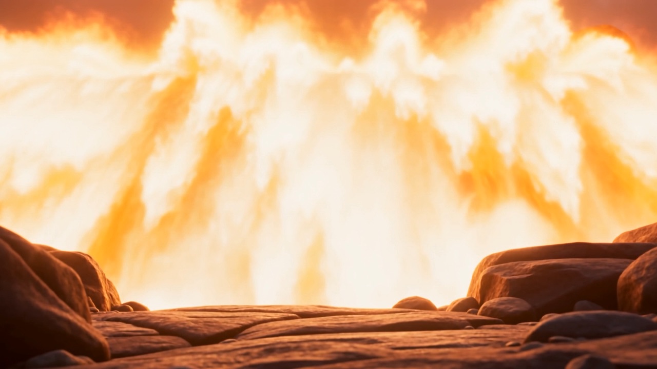 The whole ridge blazes white-gold