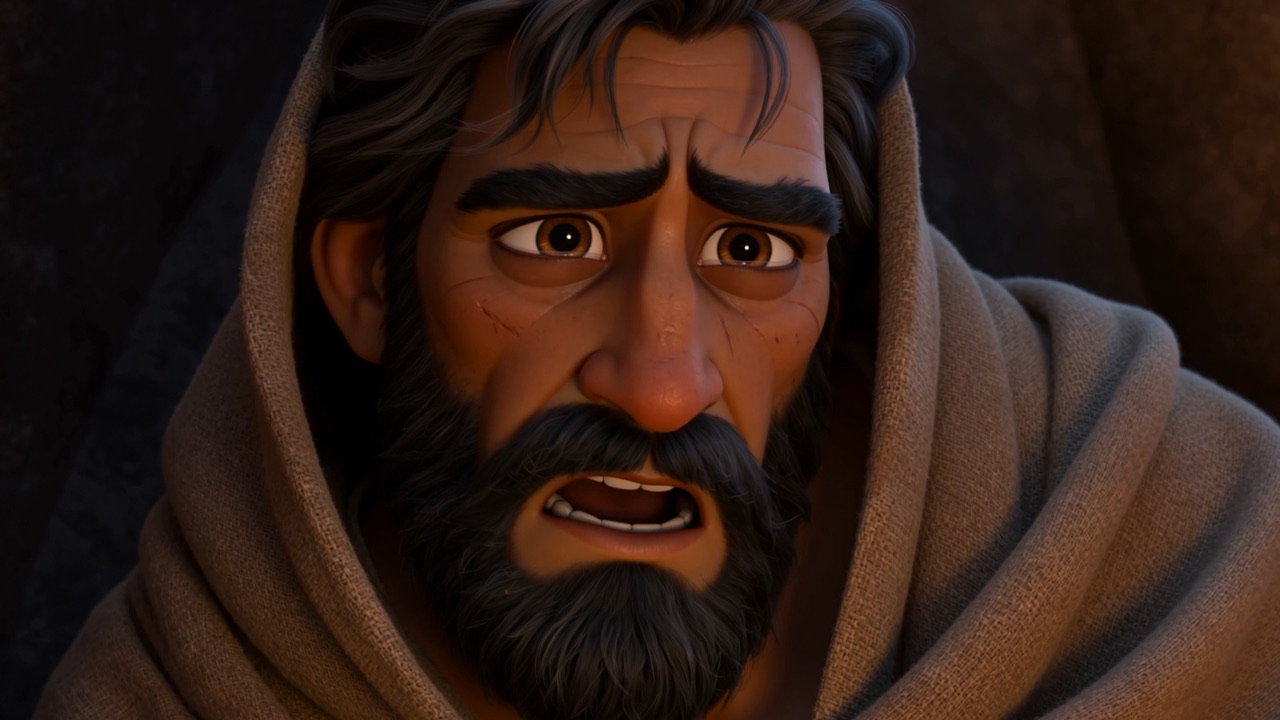 His face: the ache, without the anger this time