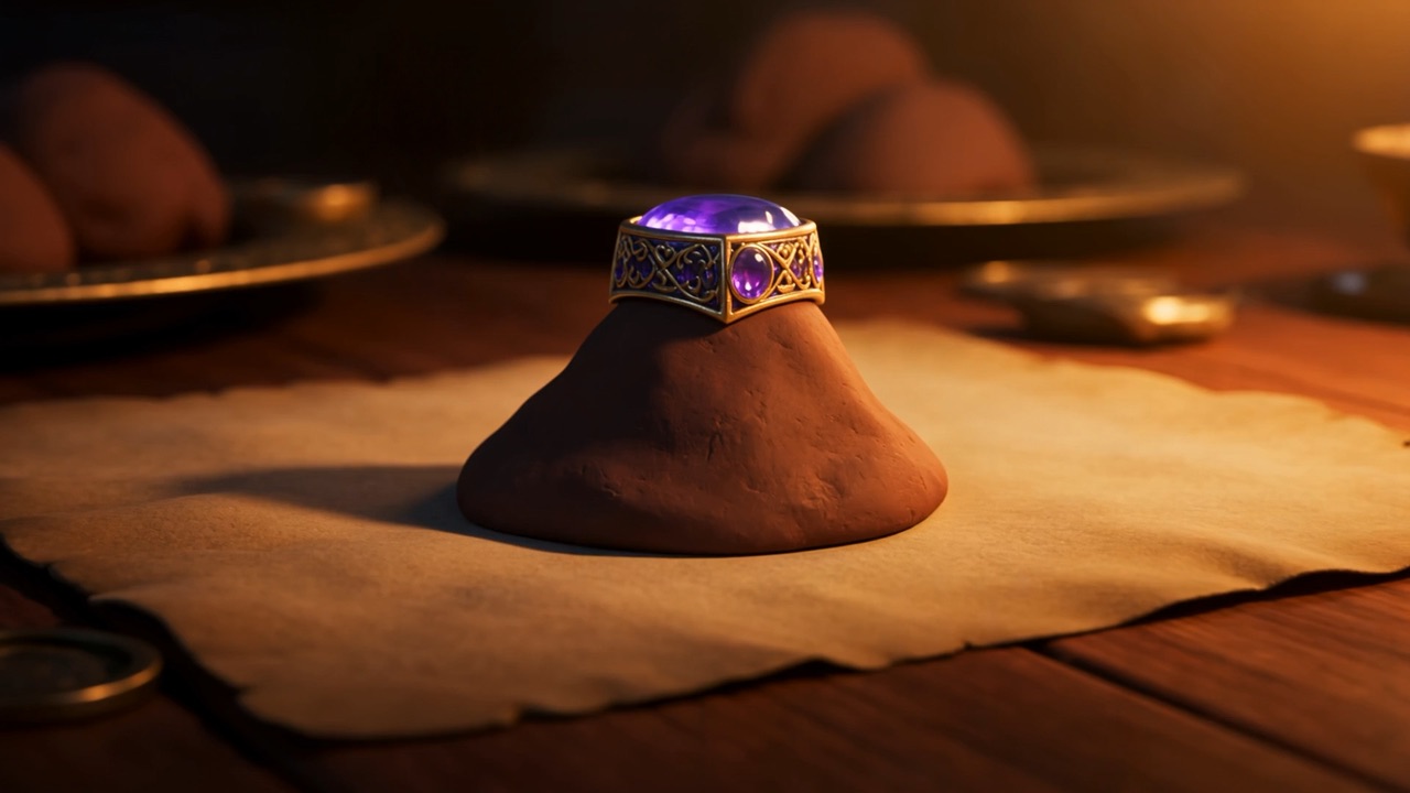 The king's signet ring lies on the wax