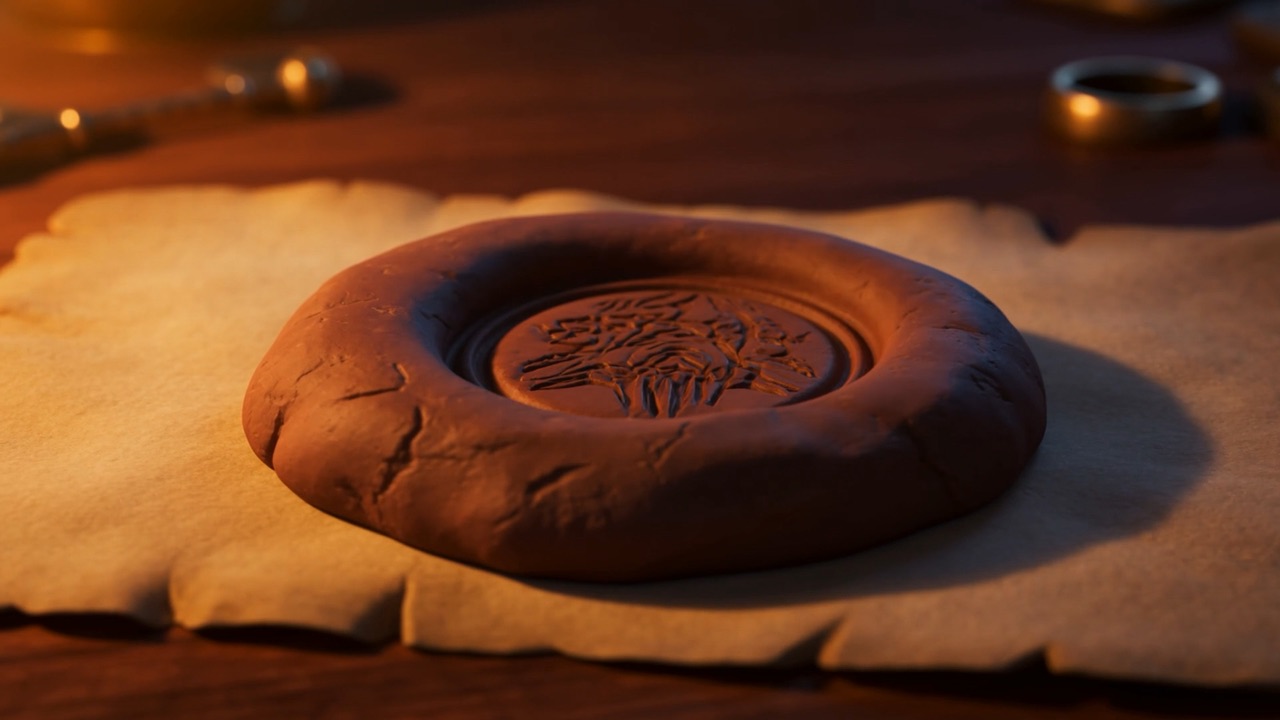 The royal seal pressed into clay — sealed in his name