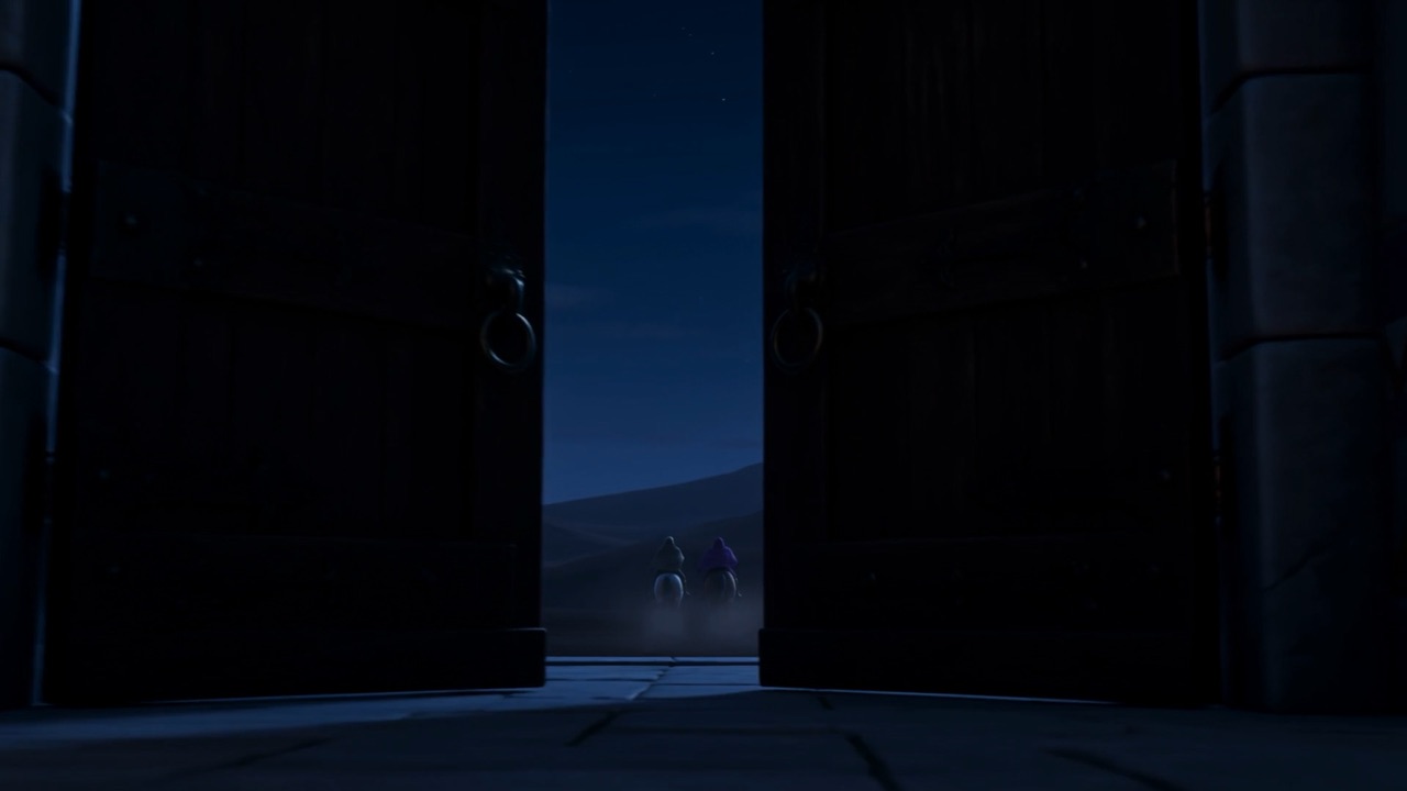The great doors close behind them
