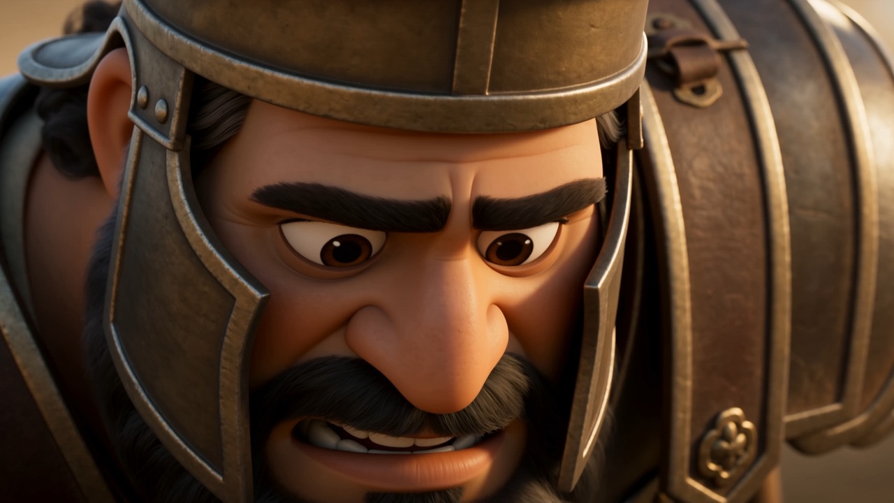 The disguised king's face changes