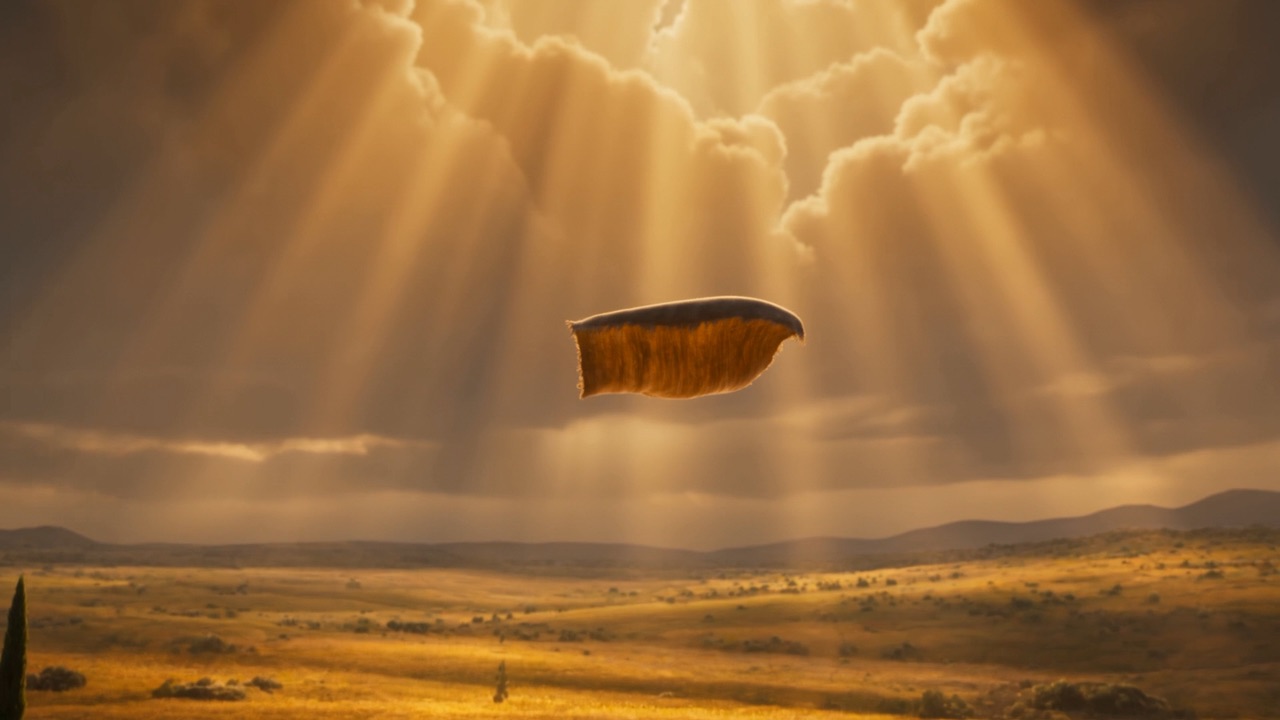 It drifts down over the empty plain
