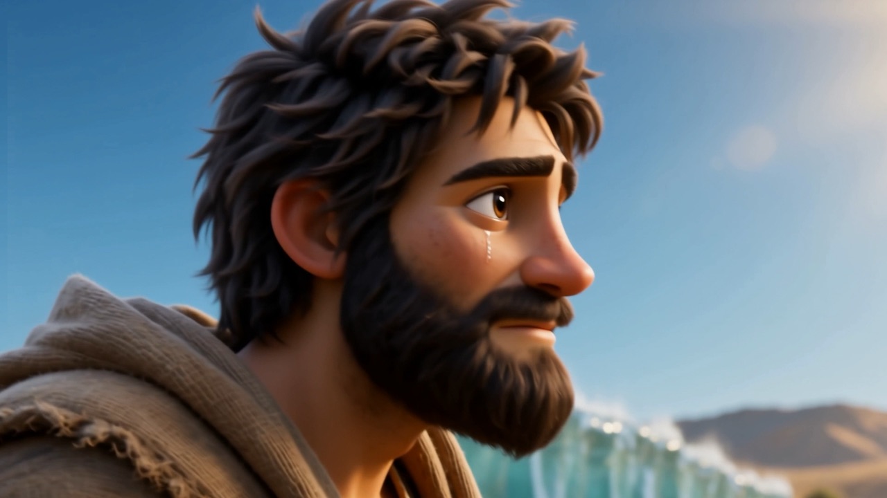 A young man's face, hardly believing it