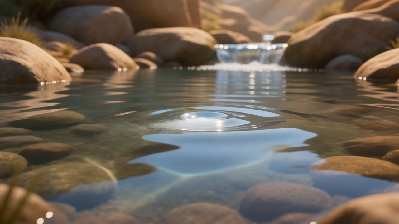 Clear water over clean stones