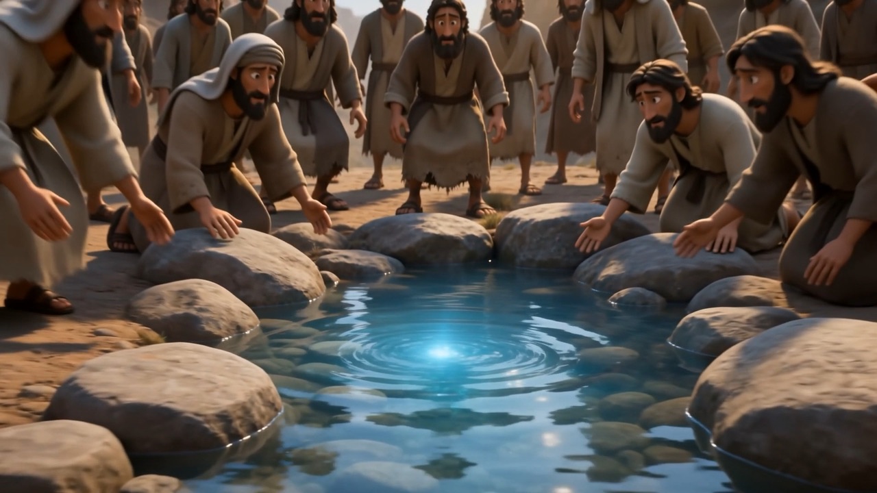 The pool, and a whole town standing round it