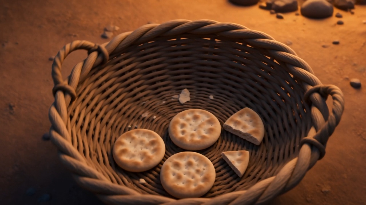 A basket of bread being passed along