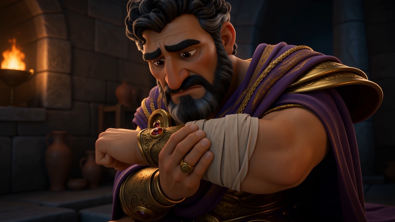 He looks at what is underneath